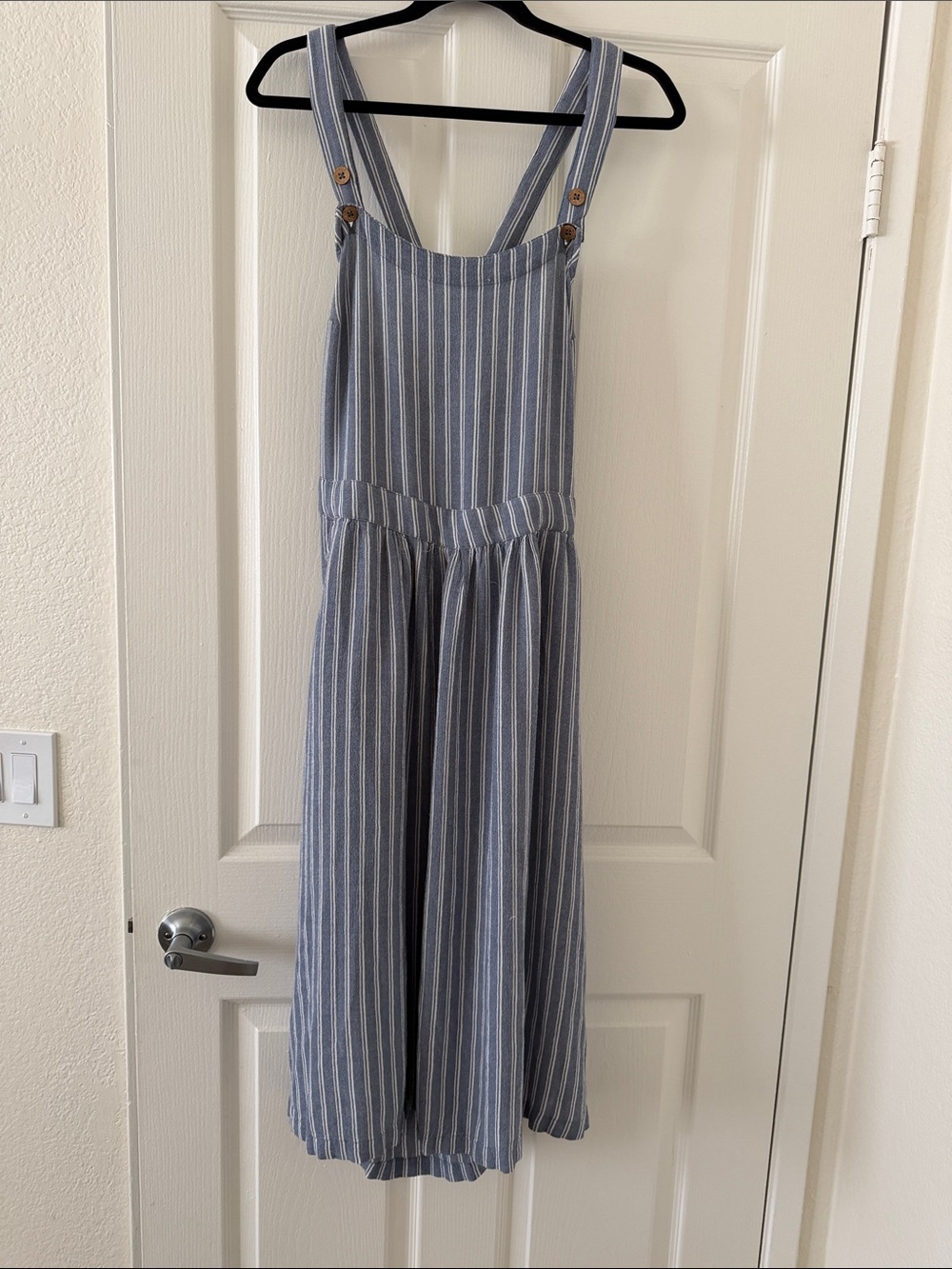 Roxy Blue and White Striped Maxi Pinafore